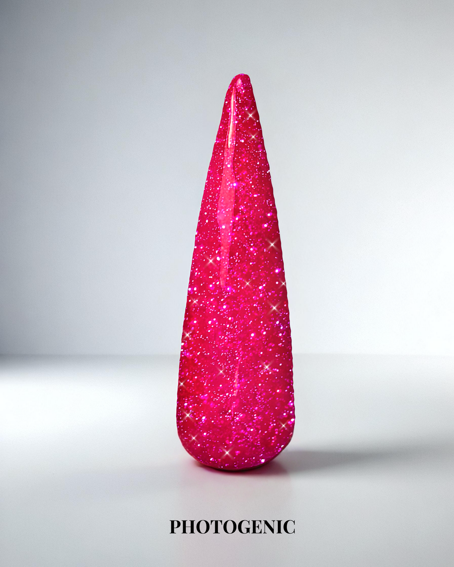 Rosa flashglitter gellack i färgen Photogenic för naglar.