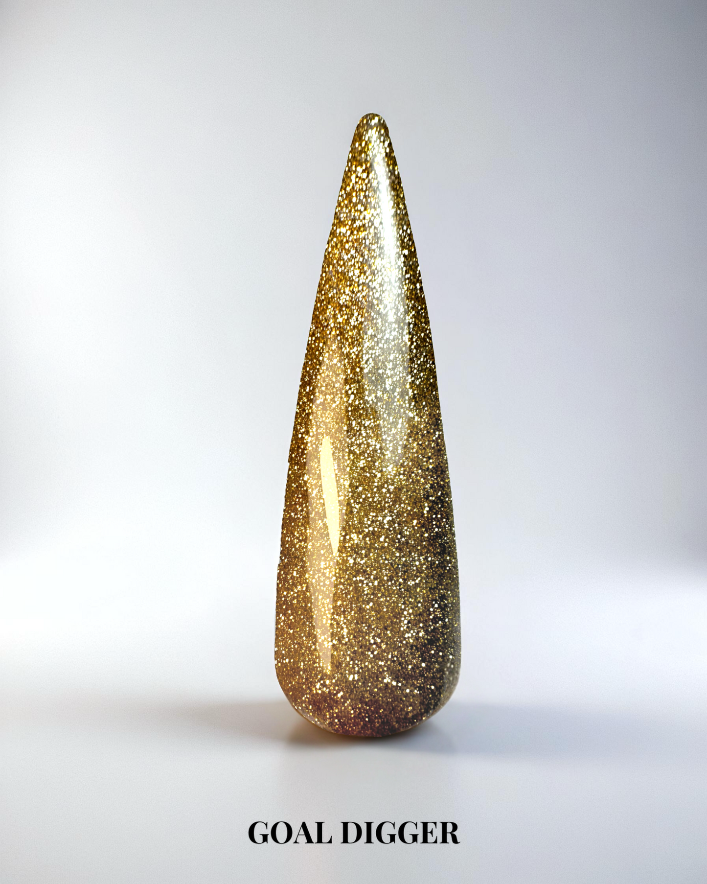 Guldigt glitter gellack i färgen Goal digger för naglar