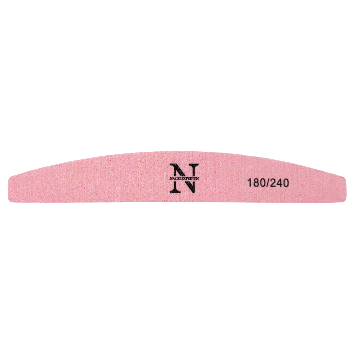 Rosa nagelfil med grit 180 och 240 grit.