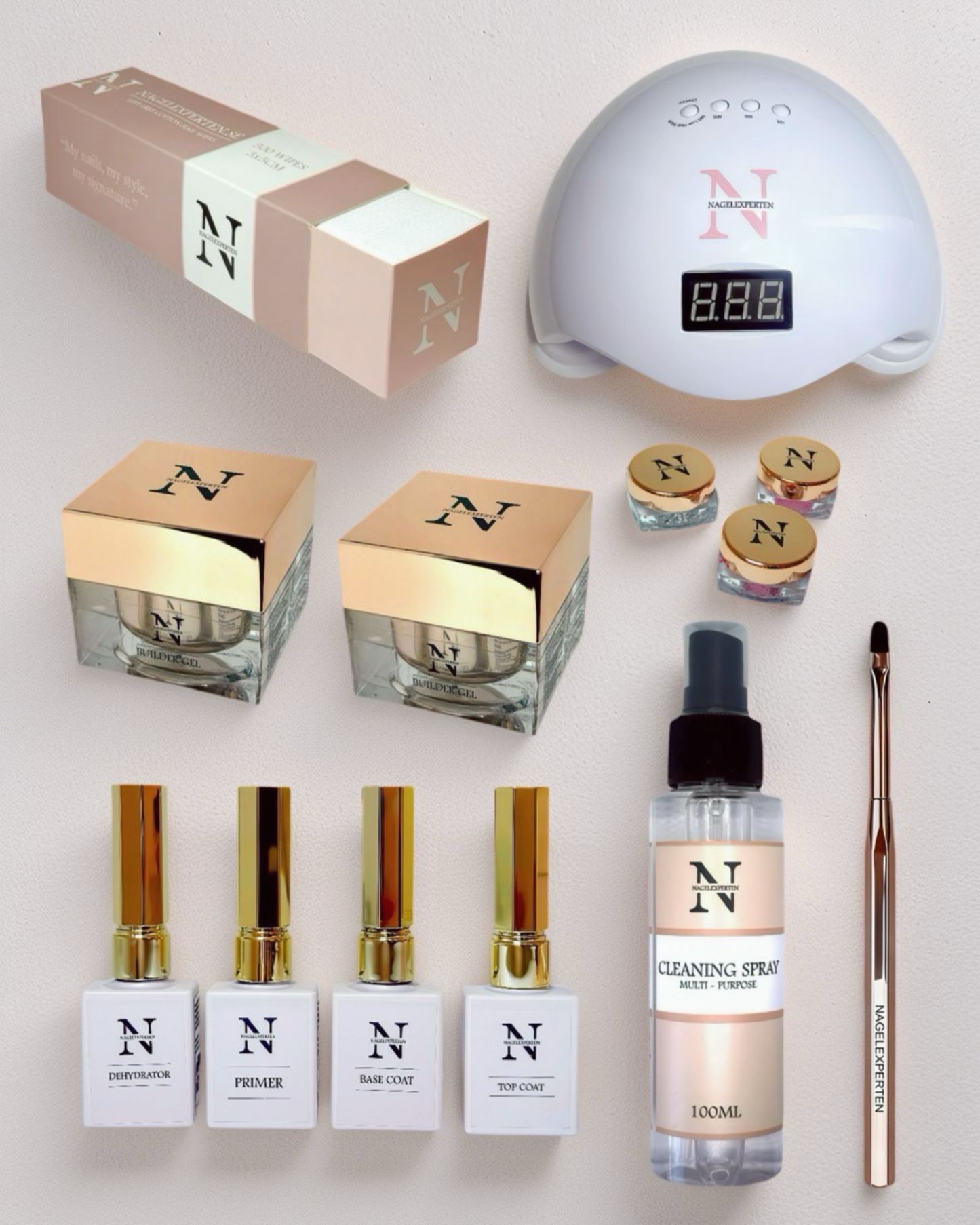 Builder gel startkit - Med UV-lampa (Vit)