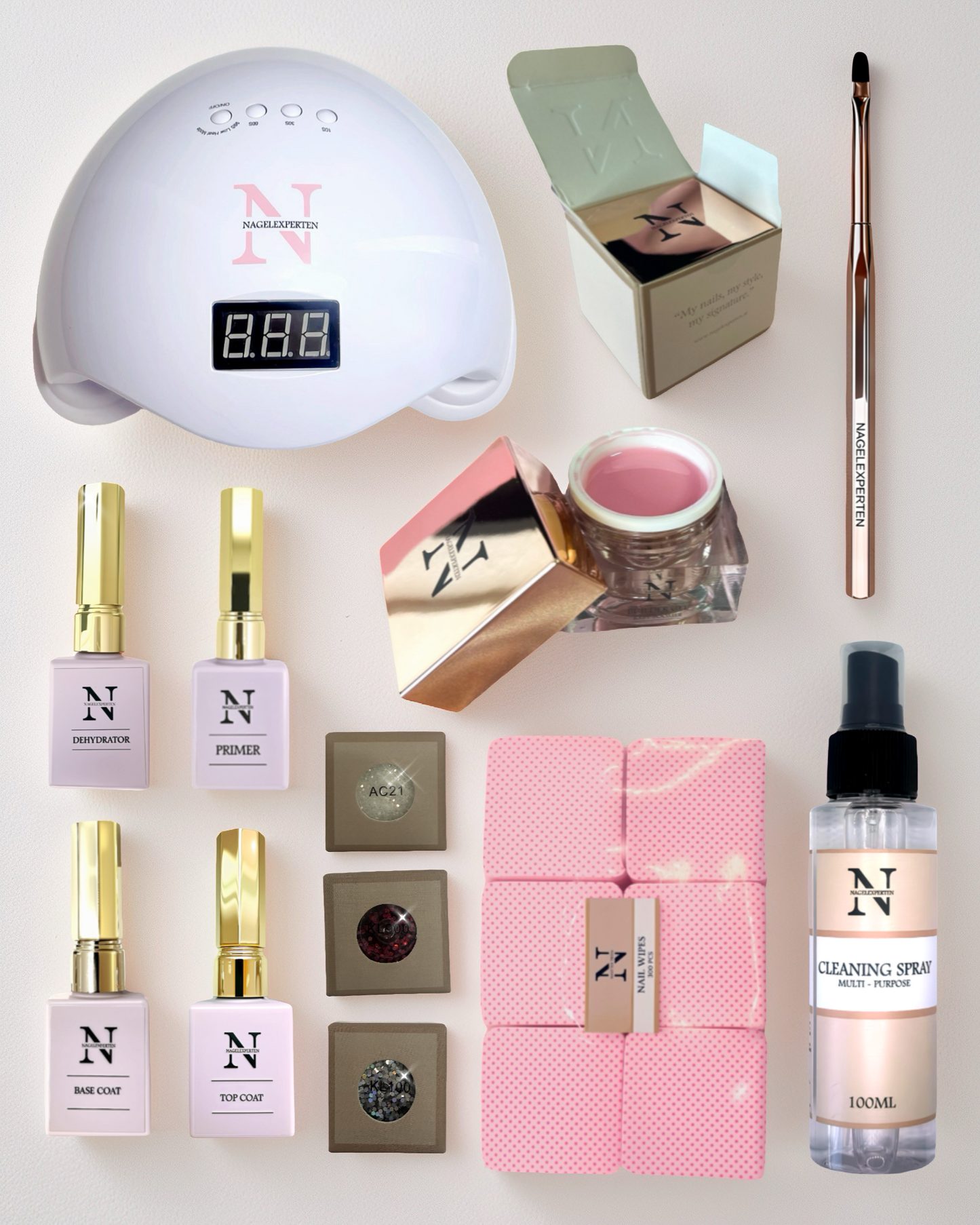 Builder gel startkit - Med UV-lampa (Vit)