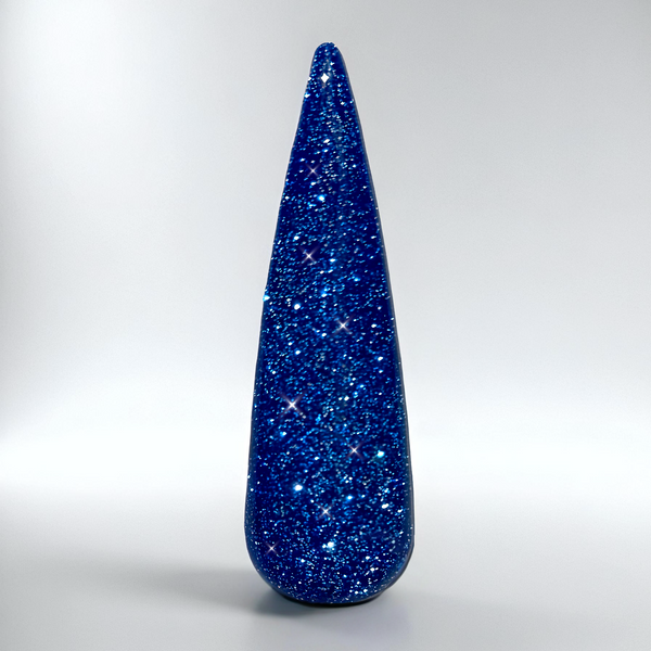 Blått flash glitter gellack i färgen Dramatic för naglar