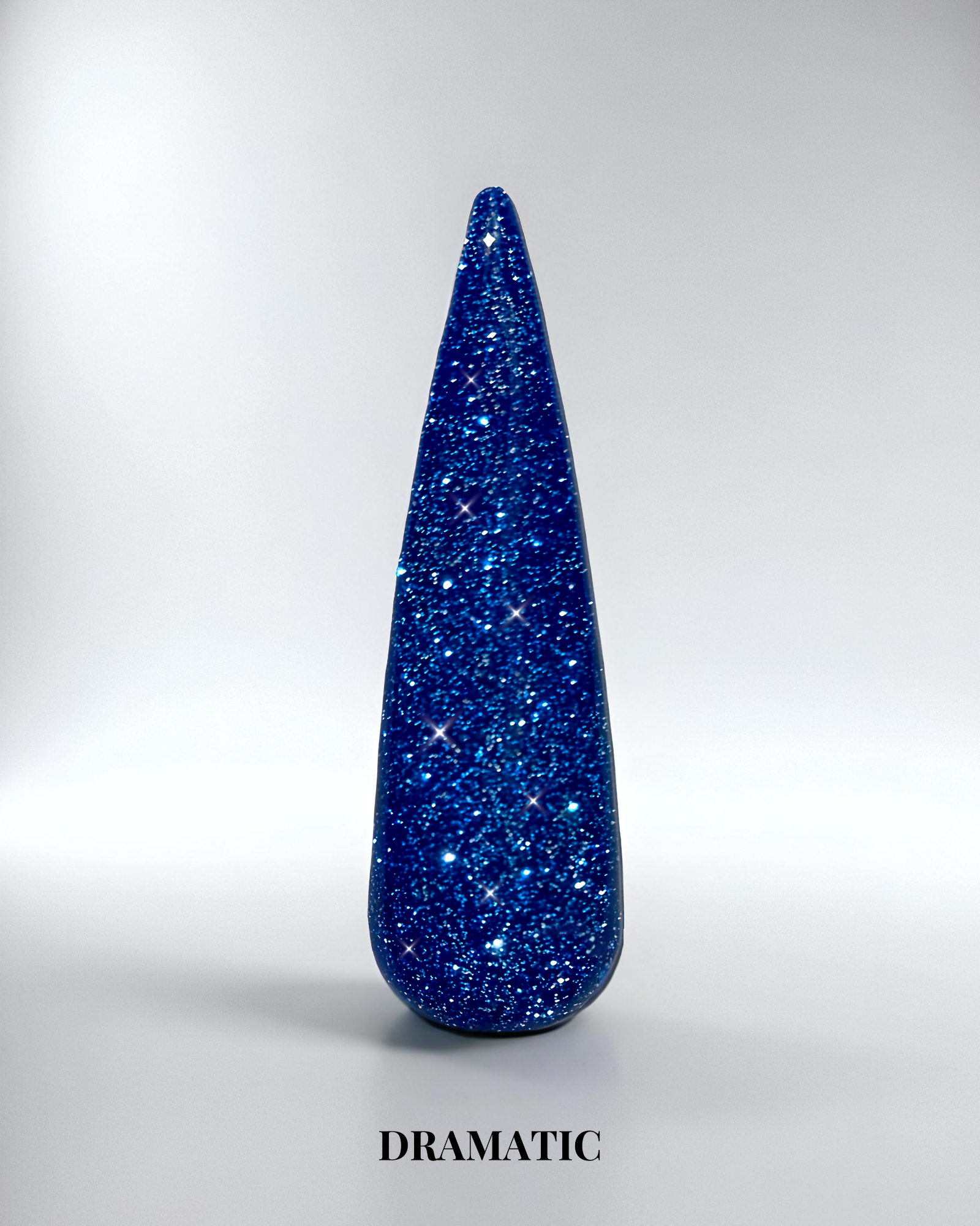 Blått flash glitter gellack i färgen Dramatic för naglar