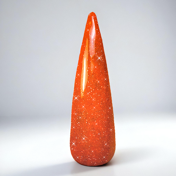 Orange flash glitter gellack i färgen Sparkling rhubarb för naglar