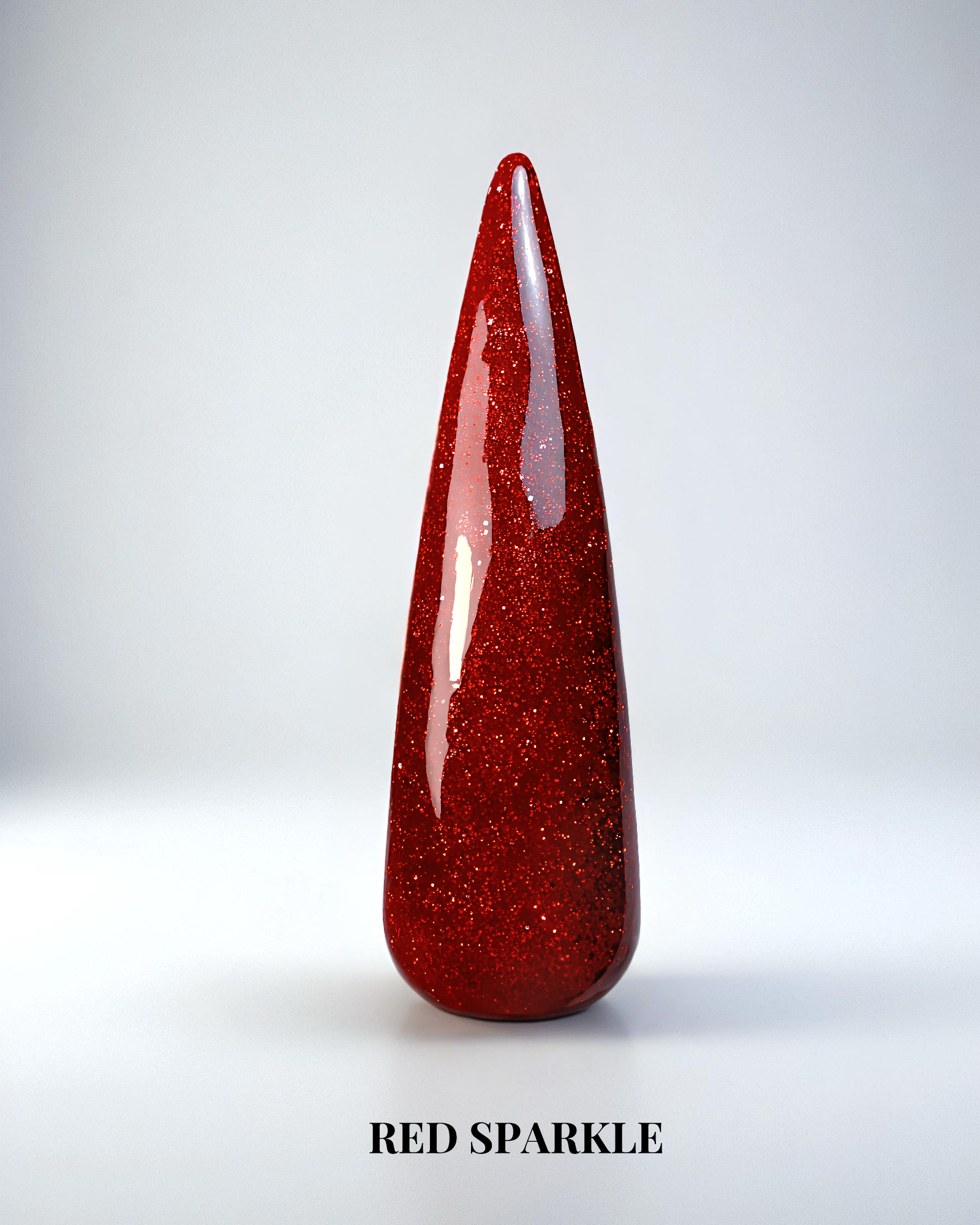 Rött glitter gellack i färgen Red sparkle för naglar